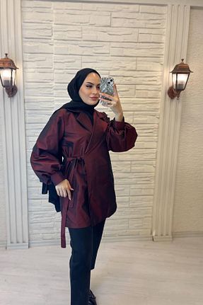 کت حجاب زرشکی زنانه Relaxed ZAMANE - کد 904312151