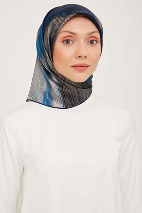 روسری آبی کرپ ساتن ابریشم Armine - کد 836894502
