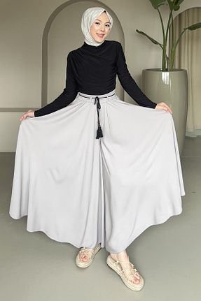 شلوار طوسی زنانه مخلوط ویسکون Saklı Butik - کد 904369700