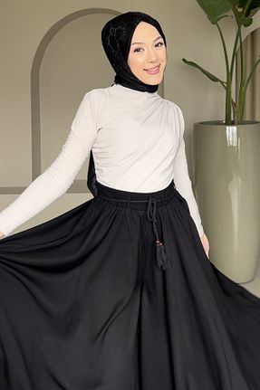 شلوار مشکی زنانه مخلوط ویسکون Saklı Butik - کد 904367802