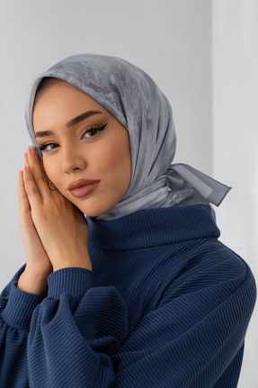 روسری طوسی پلی استر Silk Home - کد 381537584