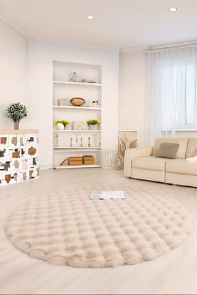 فرش بژ زیره ضد لغزش Myevilla - کد 904362189