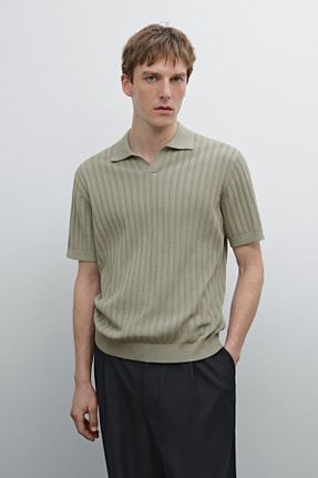 تیشرت سبز مردانه رگولار Massimo Dutti - کد 905713952