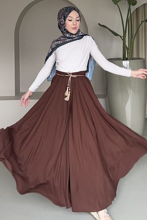 شلوار قهوه ای زنانه مخلوط ویسکون Saklı Butik - کد 904367746