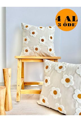روکش بالش بژ کتان harev home collection - کد 859675202