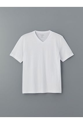 تیشرت سفید مردانه یقه هفت LC Waikiki - کد 917526668