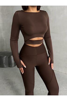 بلوز قهوه ای زنانه ساده Miss Prova - کد 904078492