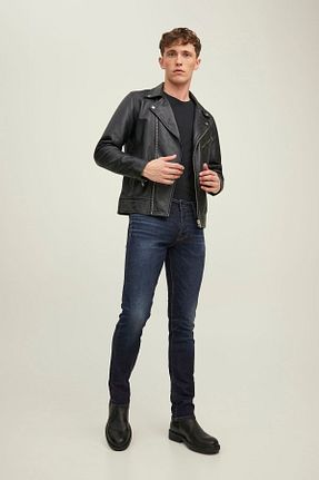 شلوار جین آبی مردانه پاچه تنگ Jack & Jones - کد 312824252