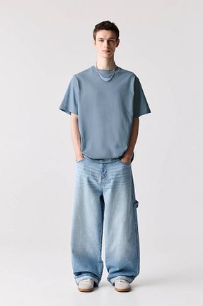 تیشرت آبی مردانه رگولار Pull & Bear - کد 904435409