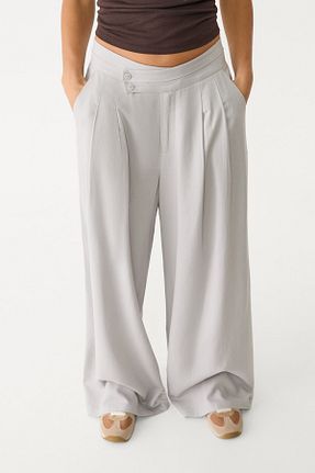 شلوار طوسی زنانه ویسکون Stradivarius - کد 904465307