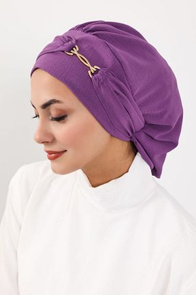 شال بنفش زنانه پلی استر Aisha