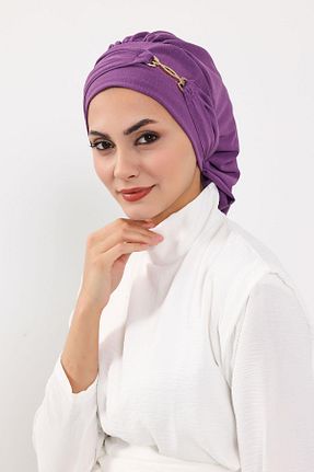 شال بنفش زنانه پلی استر Aisha