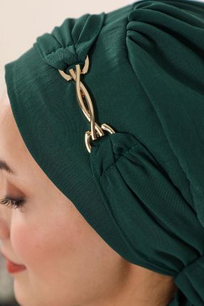 شال سبز زنانه پلی استر Aisha