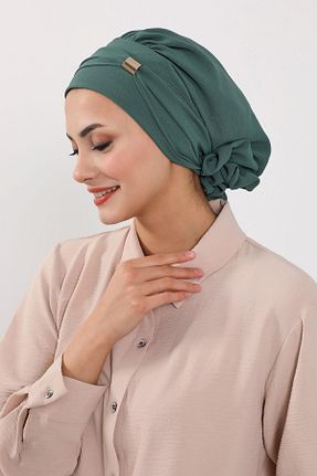 شال سبز زنانه پنبه پلی استر Aisha