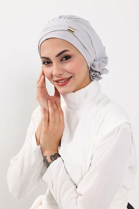 شال طوسی زنانه پنبه پلی استر Aisha