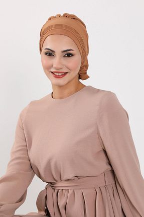 شال قهوه ای زنانه پلی استر Aisha