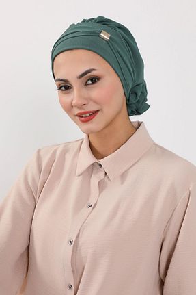 شال سبز زنانه پنبه پلی استر Aisha