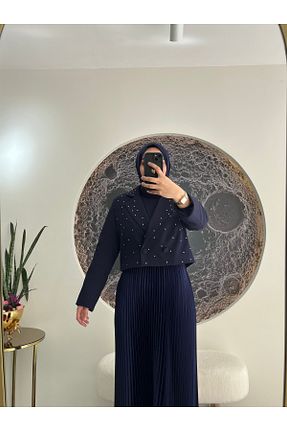 ست بالاتنه و پائین تنه حجاب سرمه ای زنانه اسلیم HENZA - کد 905756400