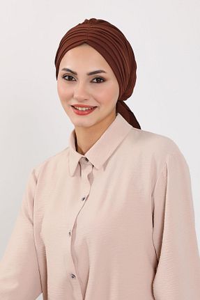 کلاه شنای حجاب قهوه ای زنانه Aisha