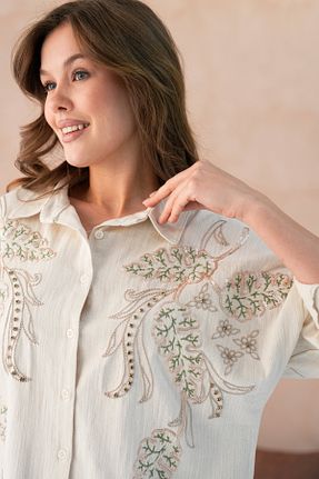 ست بالاتنه و پائین تنه نباتی زنانه بافتنی MVStore - کد 904475516
