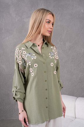 پیراهن خاکی زنانه اورسایز MVStore - کد 904483554