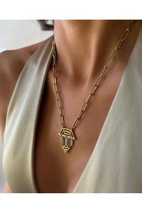 گردنبند استیل ( فولاد ) طلائی استیل ضد زنگ GULSEN COLLECTION - کد 904477797