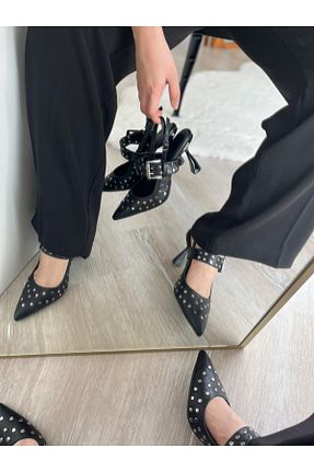 کفش پاشنه بلند کلاسیک مشکی زنانه چرم مصنوعی BPSHOES - کد 904493564