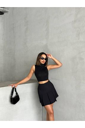 دامن مشکی زنانه پارچه RockMore - کد 904493621