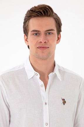 پیراهن سفید مردانه یقه ایستاده U.S. Polo Assn. - کد 904494475