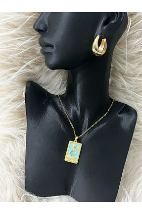 گردنبند استیل ( فولاد ) زرد زنانه استیل (فولاد) niba fashıon - کد 904493303