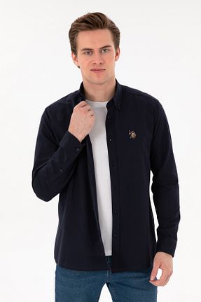 پیراهن سرمه ای مردانه یقه ایستاده U.S. Polo Assn. - کد 904496654