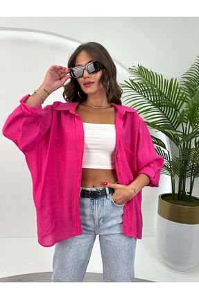 پیراهن صورتی زنانه رگولار Elif Özbey Butik - کد 732436836