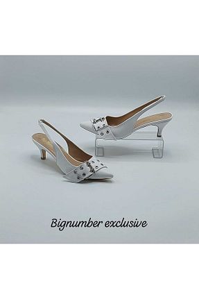 کفش استایلیتو سفید پاشنه نازک Bignumbershoes - کد 905773371