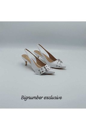 کفش استایلیتو سفید پاشنه نازک Bignumbershoes - کد 905773371