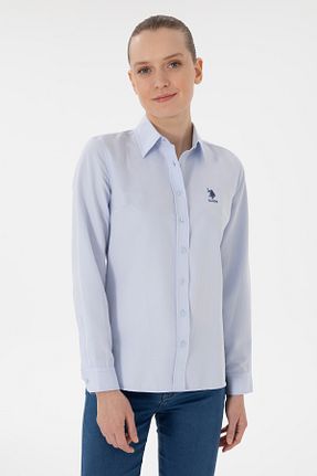 پیراهن آبی زنانه یقه ایستاده U.S. Polo Assn. - کد 904504902