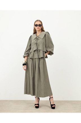 ست بالاتنه و پائین تنه خاکی زنانه بافتنی Molly Nelly - کد 904519360