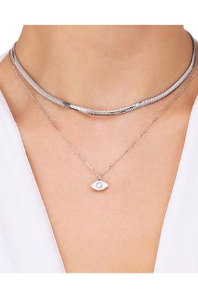 گردنبند نقره سفید زنانه 925 عیار MEKS JEWELS - کد 904513361