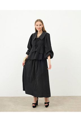 ست بالاتنه و پائین تنه مشکی زنانه بافتنی Molly Nelly - کد 904519277