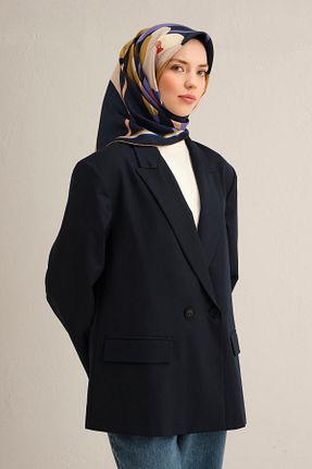 روسری سرمه ای کرپ ساتن ابریشم Armine - کد 904539227