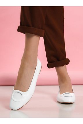 بابت سفید زنانه چرم خالص Shoescloud - کد 904522195