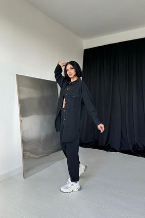 ست بالاتنه و پائین تنه مشکی زنانه جین MRA Fashion - کد 936153298