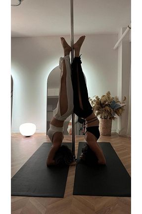 شلوار اسپرت مشکی زنانه لیکرا Kıvırcıkyoga - کد 905780065