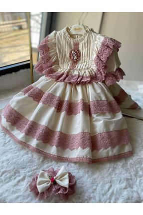 لباس مجلسی و فارغ التحصیلی نباتی بچه گانه دانتل Sare Çocuk Giyim - کد 905794605