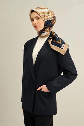 روسری سرمه ای کرپ ساتن ابریشم Armine - کد 904551365