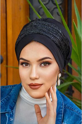 کلاه شنای حجاب مشکی زنانه Aişe Tesettür - کد 827108574