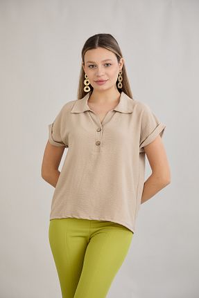بلوز بژ زنانه ساده HOFY - کد 904629207