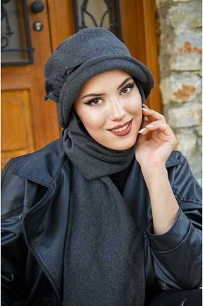 کلاه طوسی زنانه پنبه ای Aişe Tesettür - کد 685445129