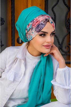 کلاه شنای حجاب سبز زنانه Aişe Tesettür - کد 742995433