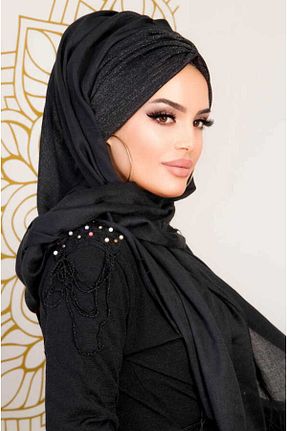 شال سفید زنانه پلی استر Aişe Tesettür - کد 49147365