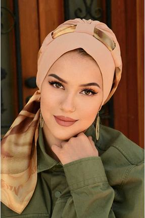 کلاه شنای حجاب طلائی زنانه Aişe Tesettür - کد 78741212